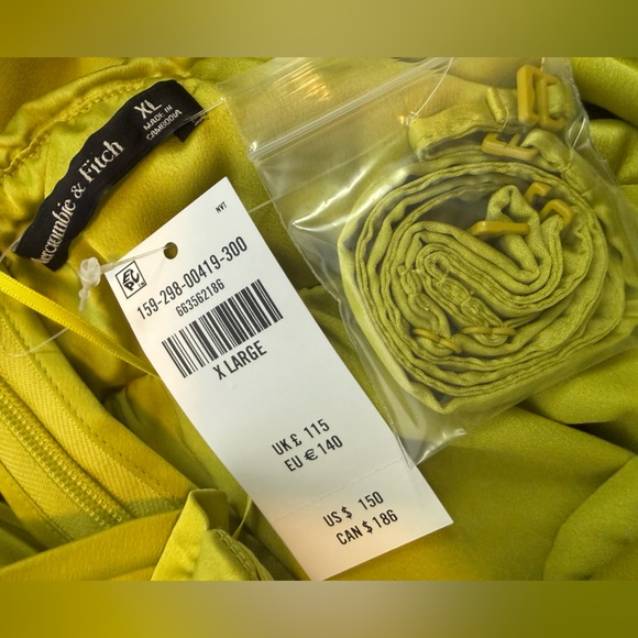 NWT Abercrombie & Fitch Giselle Strapless Tiered Maxi Dress Size XL in Green - Picture 5 of 5